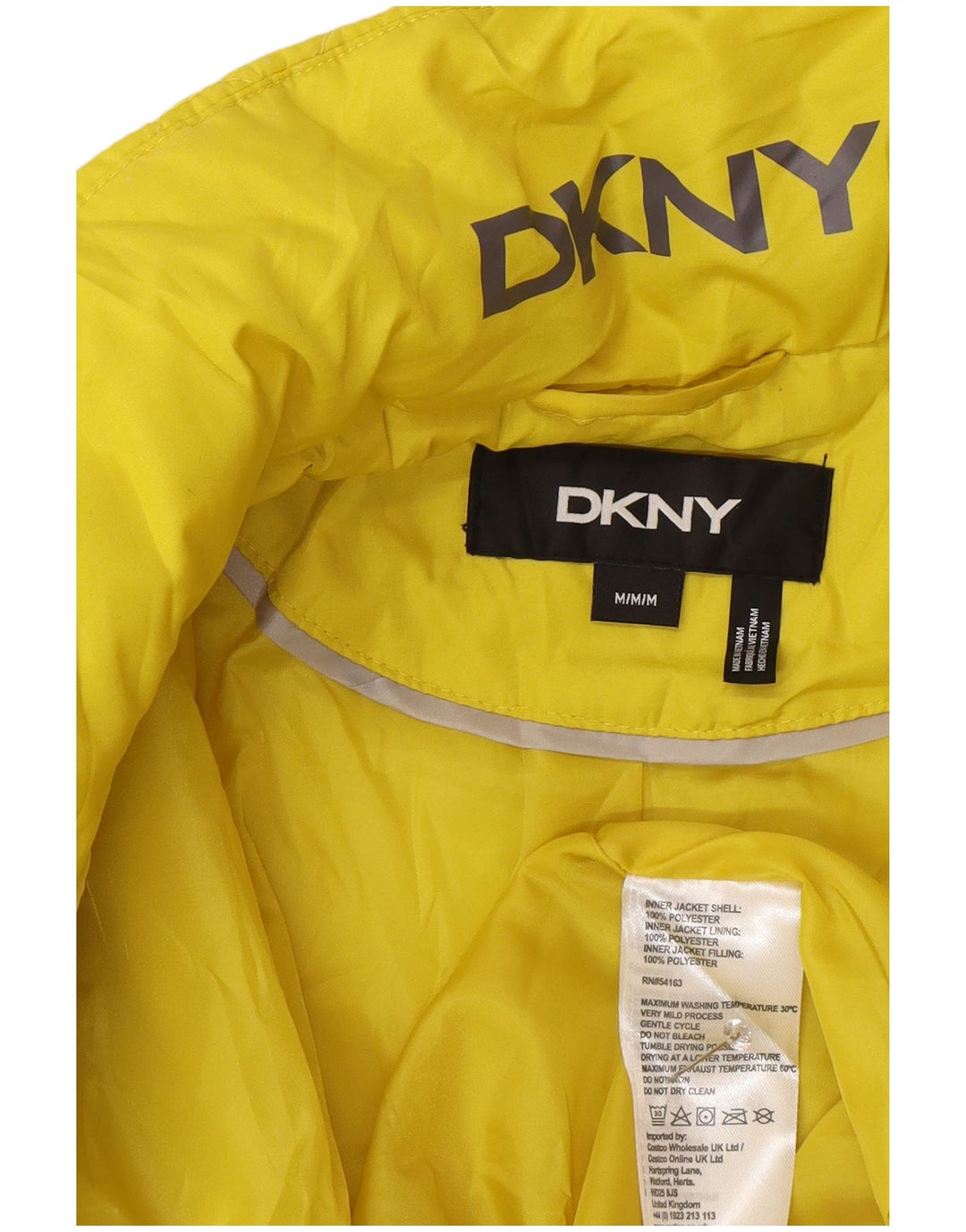 Dkny Chaqueta acolchada para mujer UK 12 Poliéster amarillo medio moderno