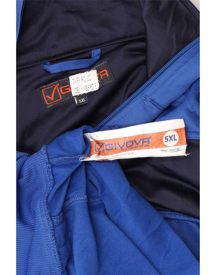 Givova Mens Graphic Chándal Top Chaqueta 5XL Azul Colorblock Poliéster