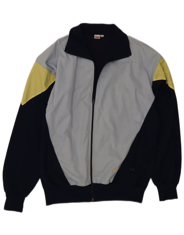 Vintage hombres chándal chaqueta superior IT 54 XL azul marino colorblock