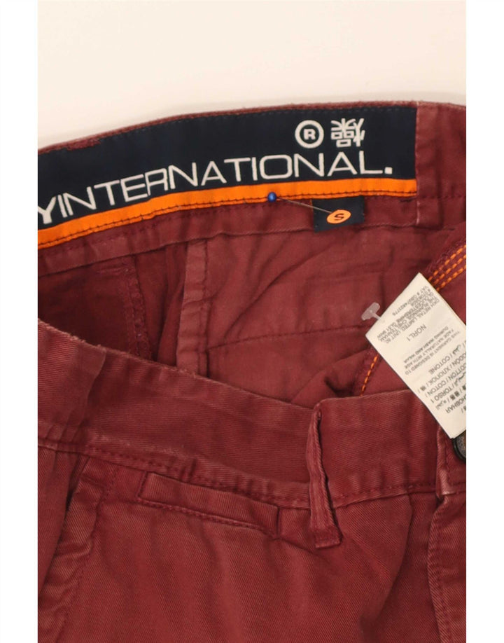 Superdry Pantalones cortos chinos para hombre Small W32 Algodón granate