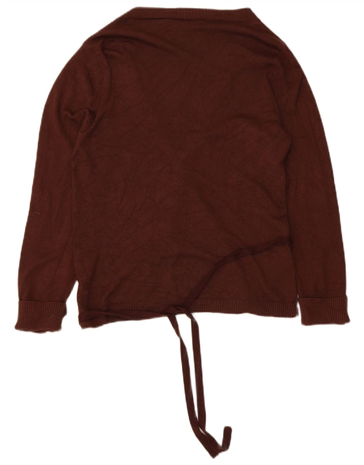 Zara - Cárdigan cruzado para mujer, talla 42, rayón marrón medio