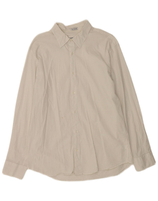 Camisa Calvin Klein de corte moderno para hombre, talla grande, de algodón blanco a rayas