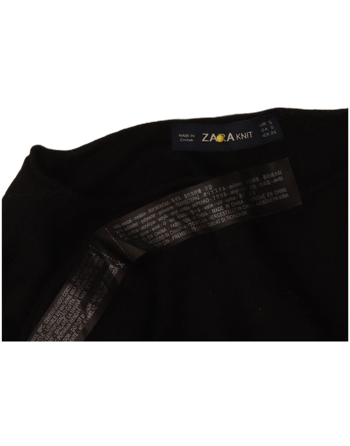 Zara Mujer Top Manga Larga UK 40 Small Black Modal