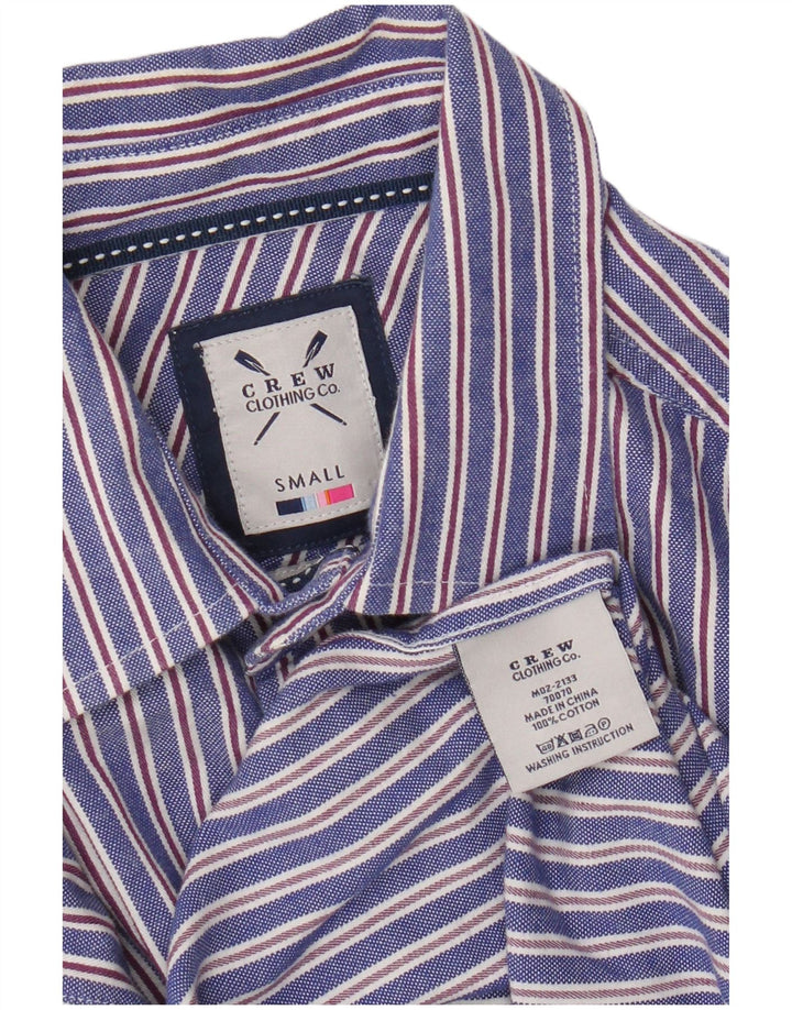 Crew Clothing Camisa para hombre Algodón a rayas azul pequeño