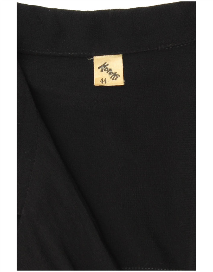 Vintage mujer chaqueta blazer de doble pecho IT 44 Acetato negro medio