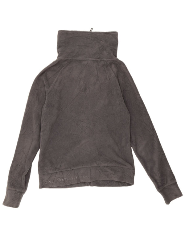 Calvin Klein Chaqueta polar para mujer UK 10 Small Gris Poliéster