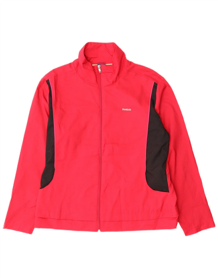 Reebok Chaqueta de chándal para mujer UK 40 Grande Rosa Colorblock Poliéster