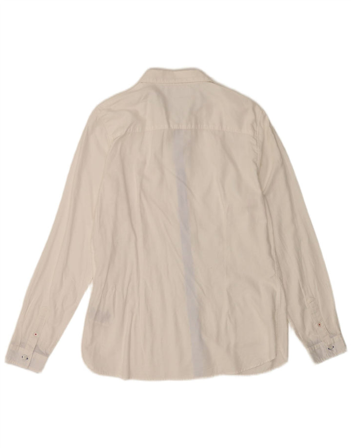 Tommy Hilfiger Camisa elástica para mujer US 12 Grande Algodón blanco