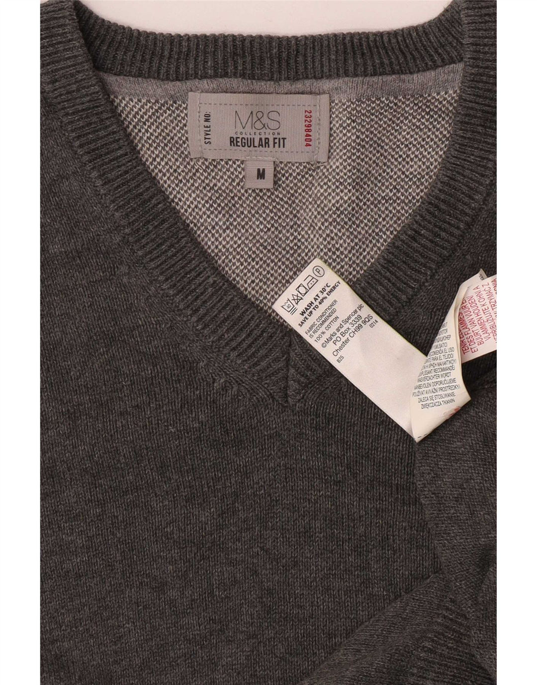 Marks & Spencer Camiseta sin mangas de ajuste regular para hombre de algodón gris medio