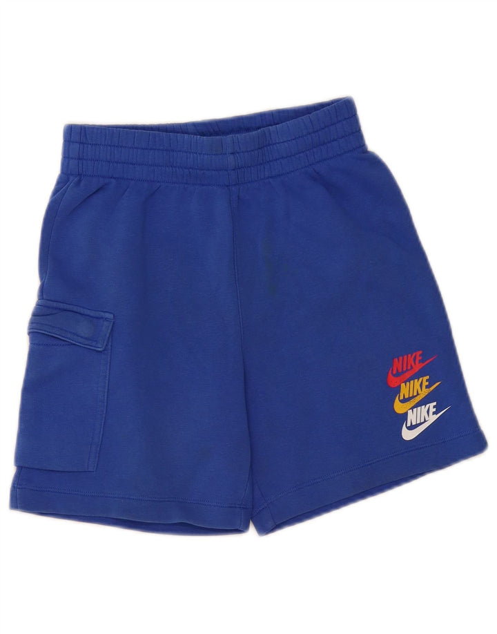 NIKE Pantalones cortos deportivos con gráficos para niños 10-11 años Algodón azul medio