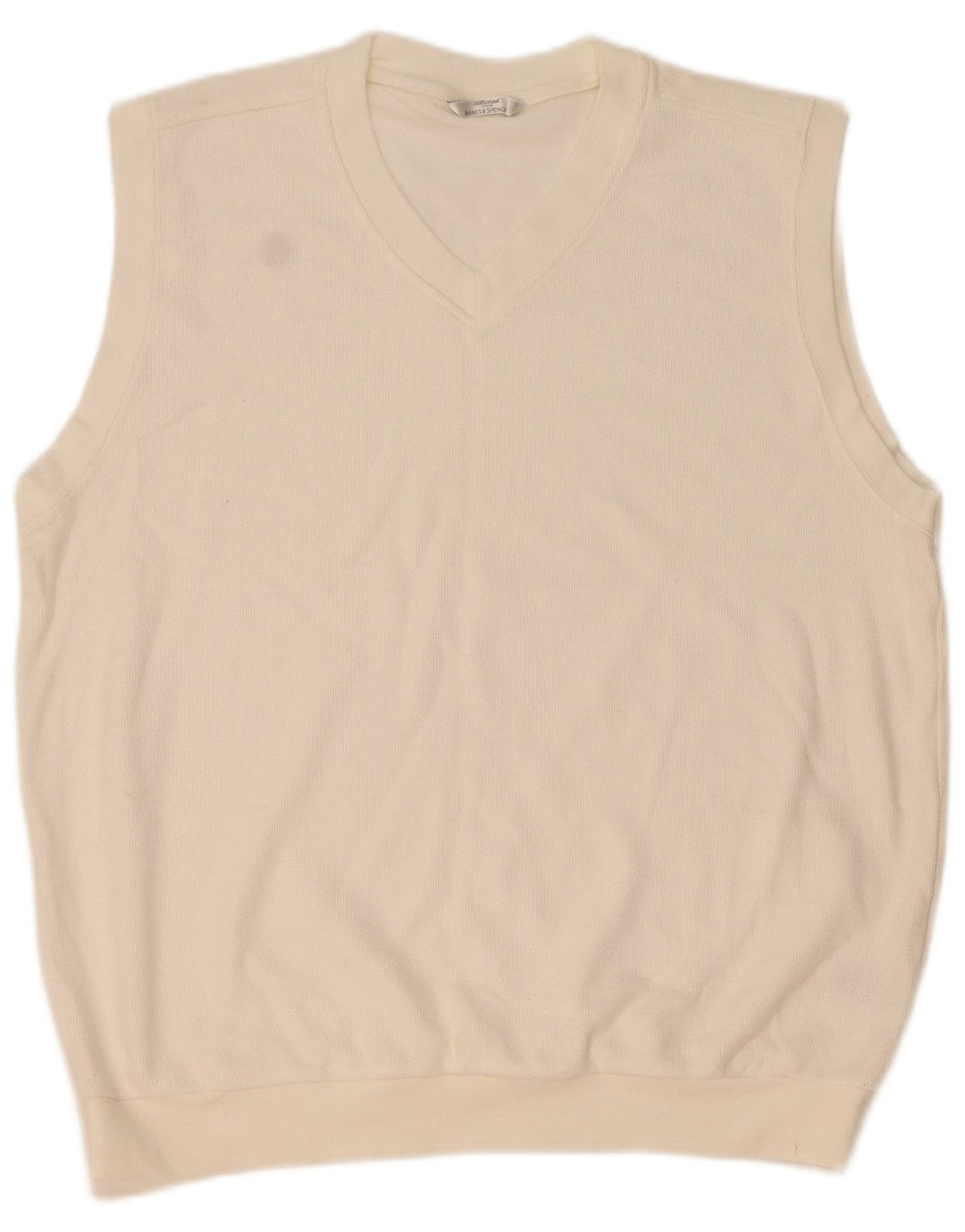 Marks & Spencer - Camiseta sin mangas para hombre, talla grande, algodón blanco