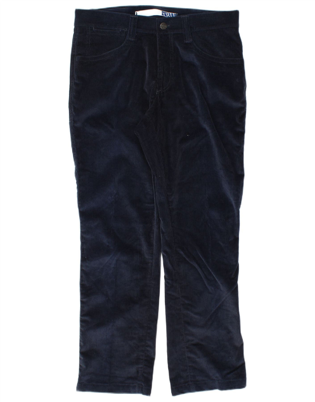 TRUSSARDI Pantalón recto de pana para hombre IT 48 Medium W32 L29 Azul marino
