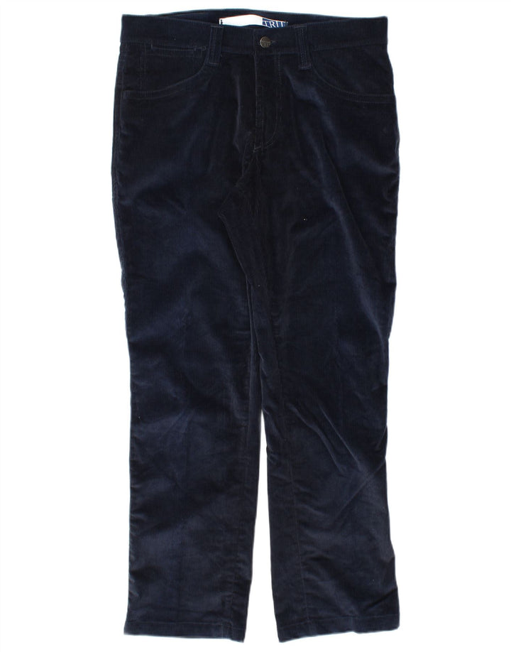 TRUSSARDI Pantalón recto de pana para hombre IT 48 Medium W32 L29 Azul marino