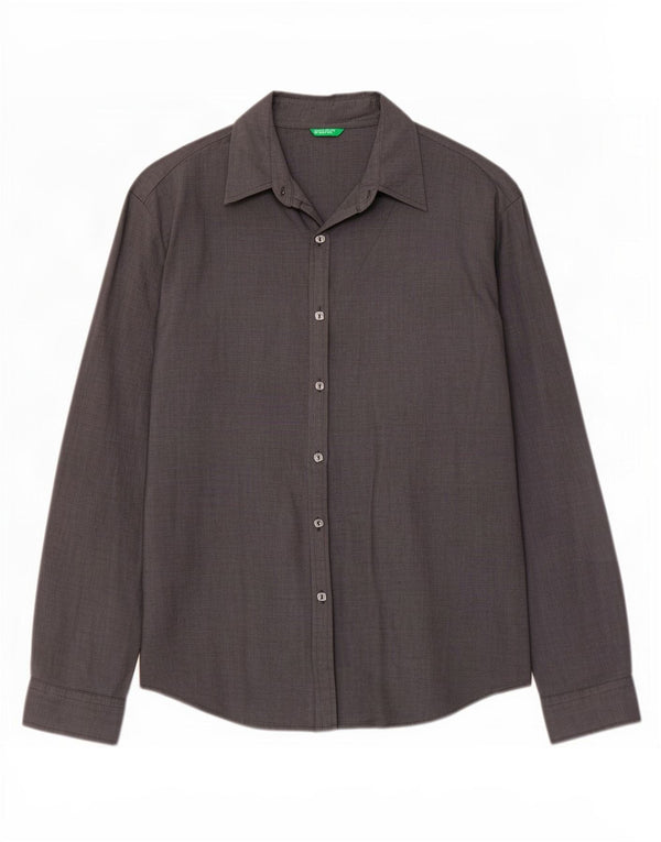Camisa Benetton Mujer ES 46 Grande Gris Raya diplomática