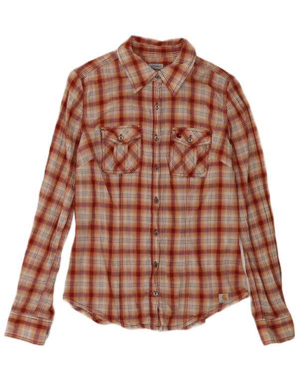 Carhartt Camisa de franela para mujer US 4/6 Small Red Check Cotton
