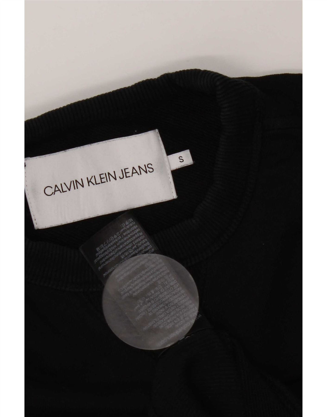 Calvin Klein Sudadera con gráfico de ajuste regular para hombre, jersey pequeño de algodón negro