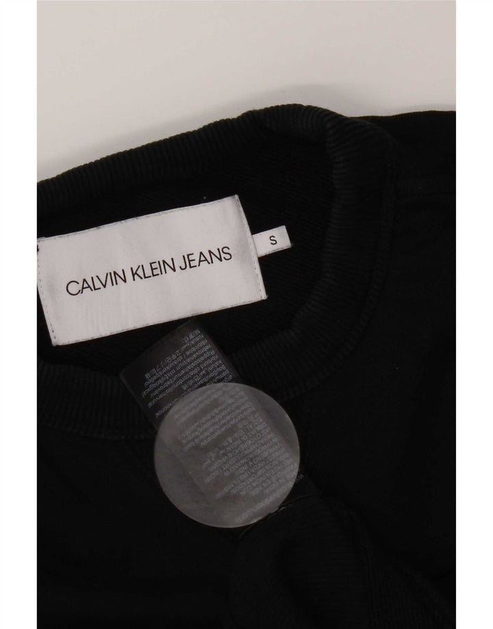 Calvin Klein Sudadera con gráfico de ajuste regular para hombre, jersey pequeño de algodón negro