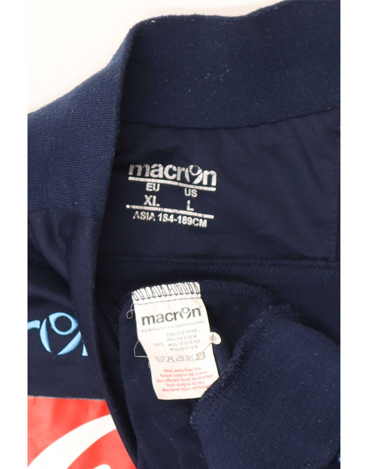 Macron Mens Graphic Pullover Chándal Top Grande Azul Marino Colorblock