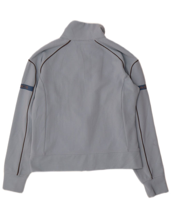 ASICS Womens Tracksuit Top Jacket UK 10 Small Blue Acrylic