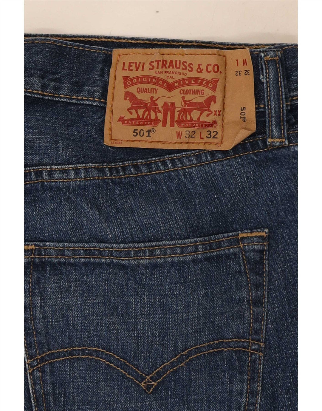 Levi's Jeans rectos 501 para hombre W32 L32 Algodón azul marino