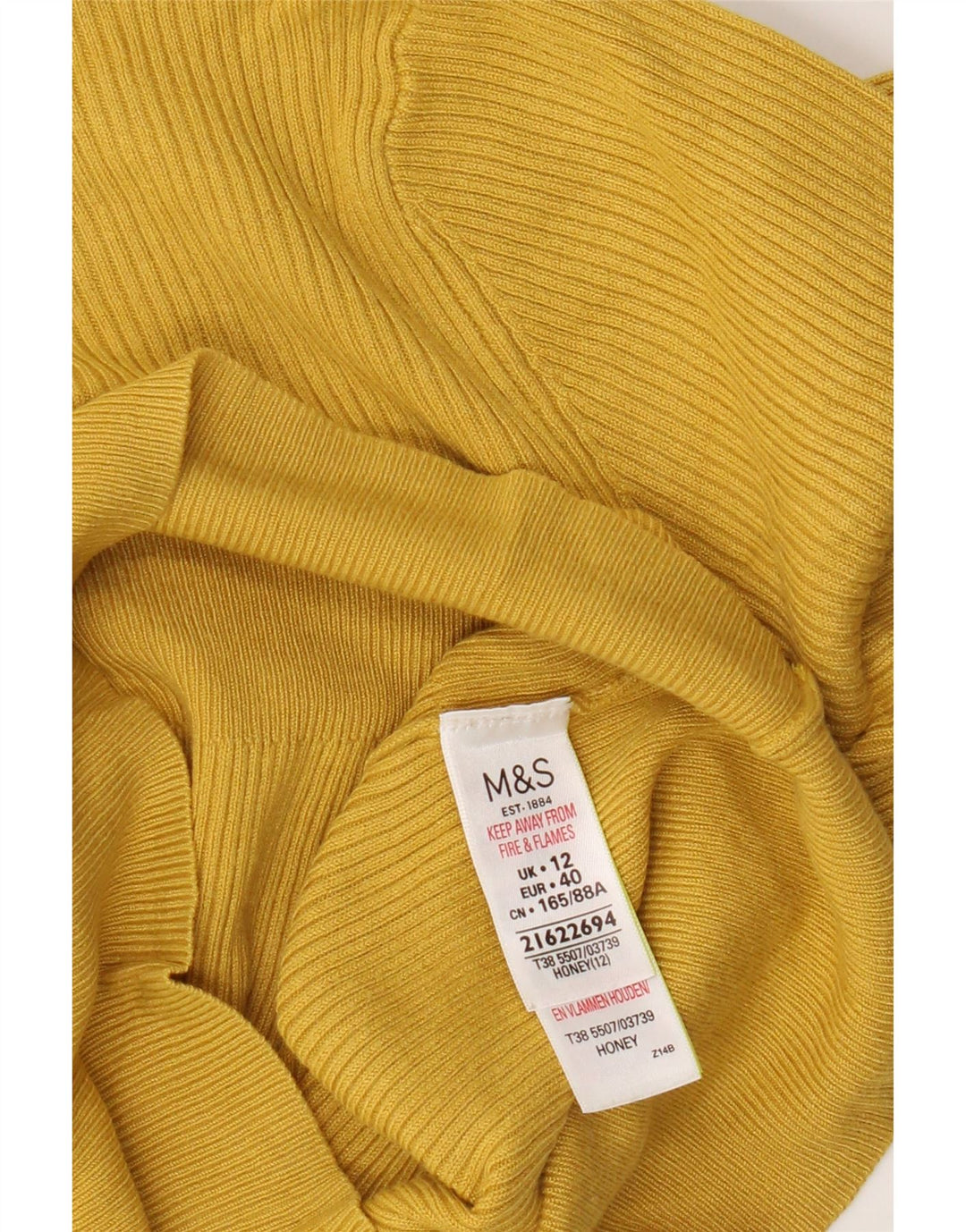Marks & Spencer - Jersey de cuello redondo para mujer, talla 40, viscosa amarilla mediana