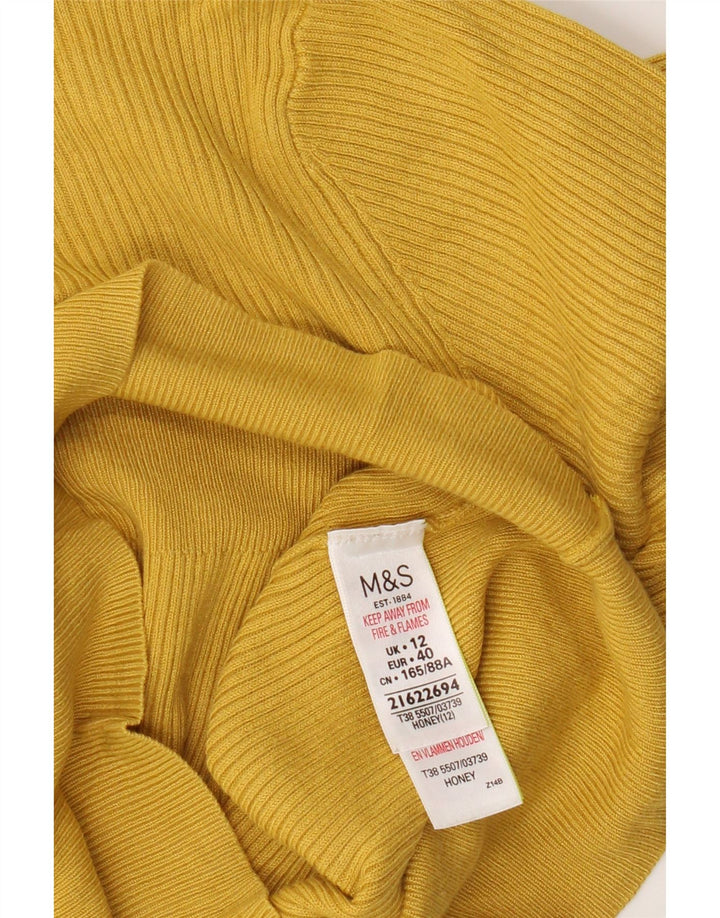 Marks & Spencer - Jersey de cuello redondo para mujer, talla 40, viscosa amarilla mediana