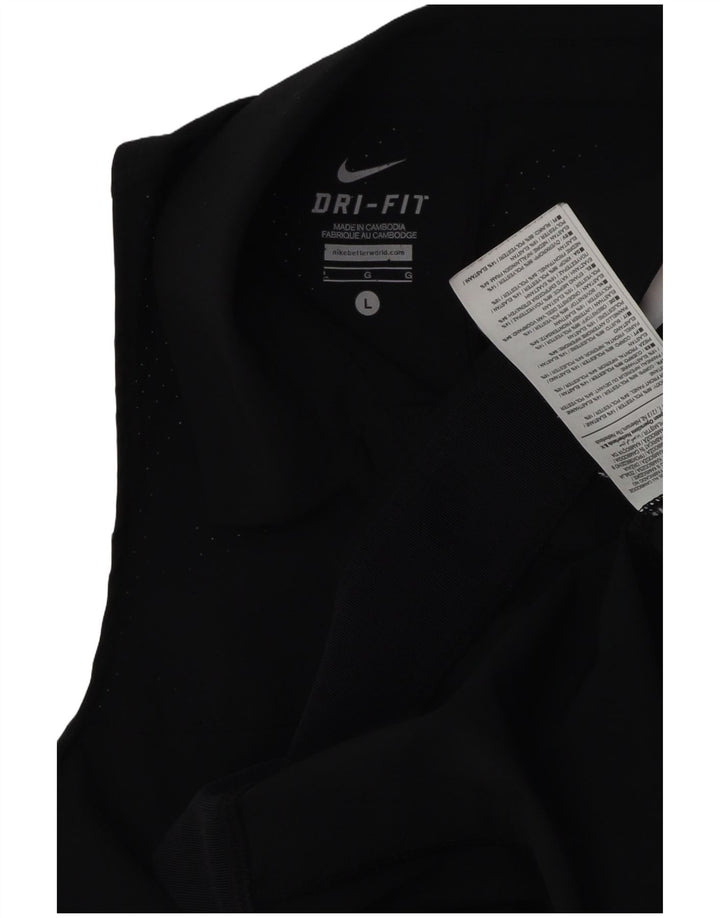 NIKE Mujer Dri Fit Chaleco Top UK 40 Grande Poliéster Negro