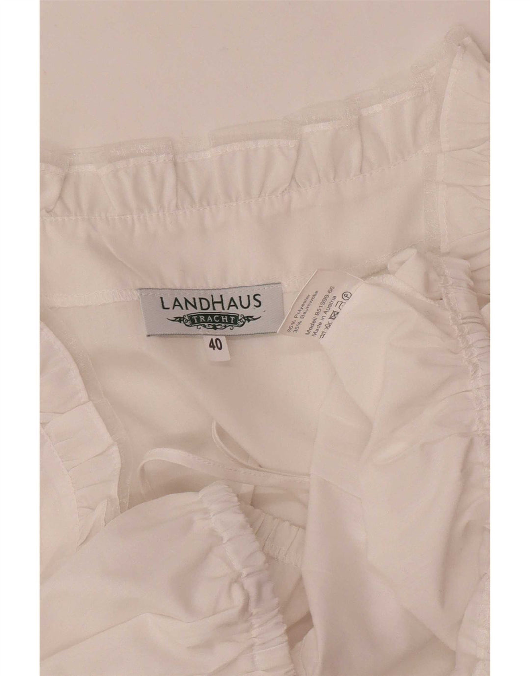 Landhaus Top corto para mujer EU 40 Medio Blanco Poliéster