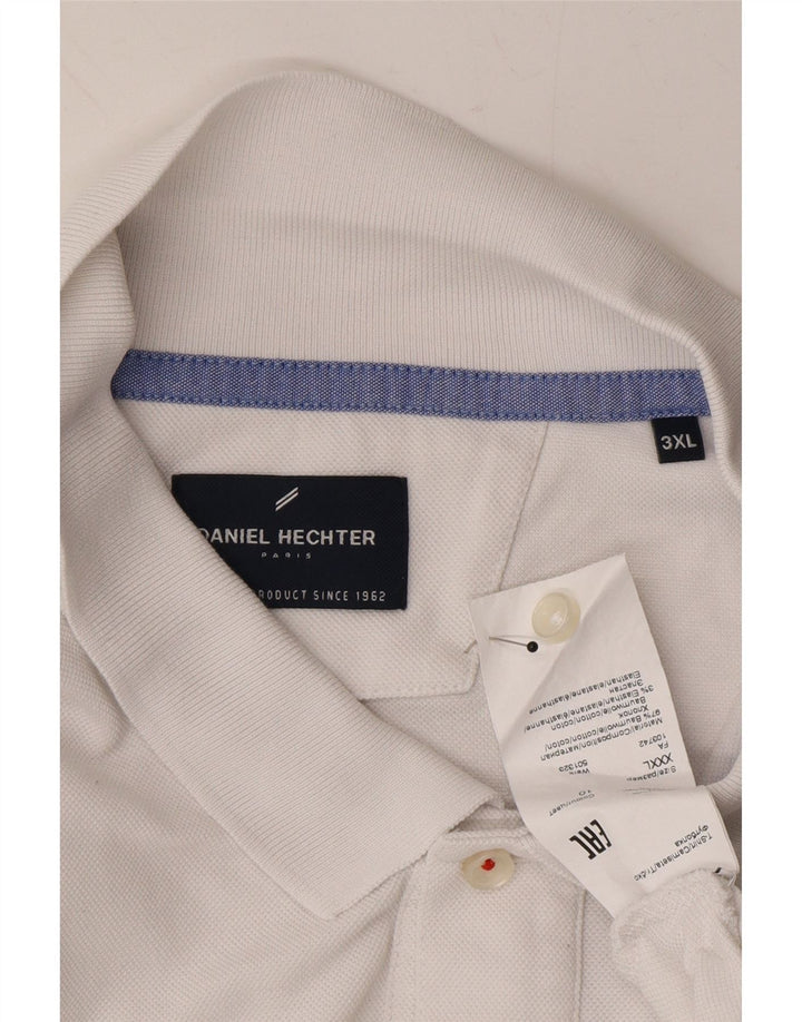 DANIEL HECHTER Mens Polo Shirt 3XL White Cotton Vintage Daniel Hechter and Second-Hand Daniel Hechter from Messina Hembry 