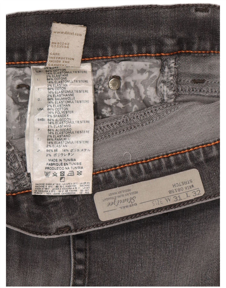Diesel Mujer Regular Slim Vaqueros Rectos W31 L32 Algodón Gris