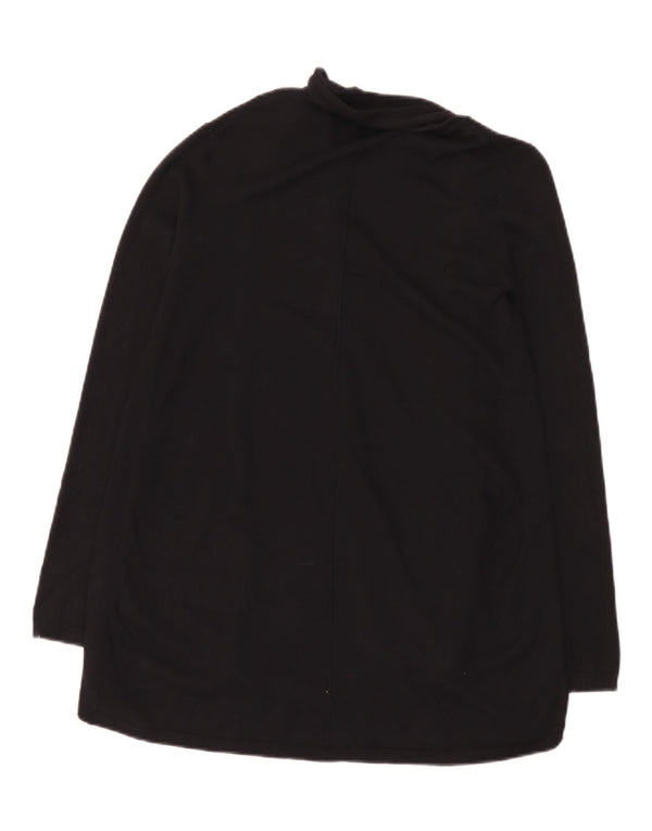 Zara Mujer Longline Open Cardigan Suéter UK 10 Small Viscosa Negra