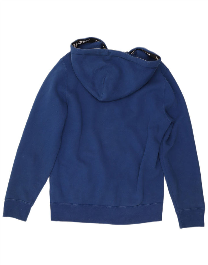 HOLLISTER Sudadera con capucha y cremallera para hombre de algodón azul medio