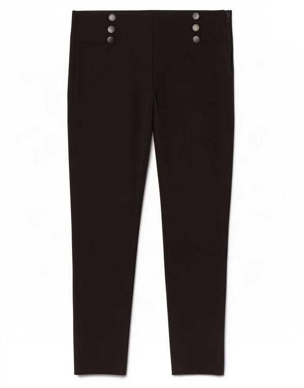 Zara Mujer Pantalones Casuales Slim XL W32 L28 Negro