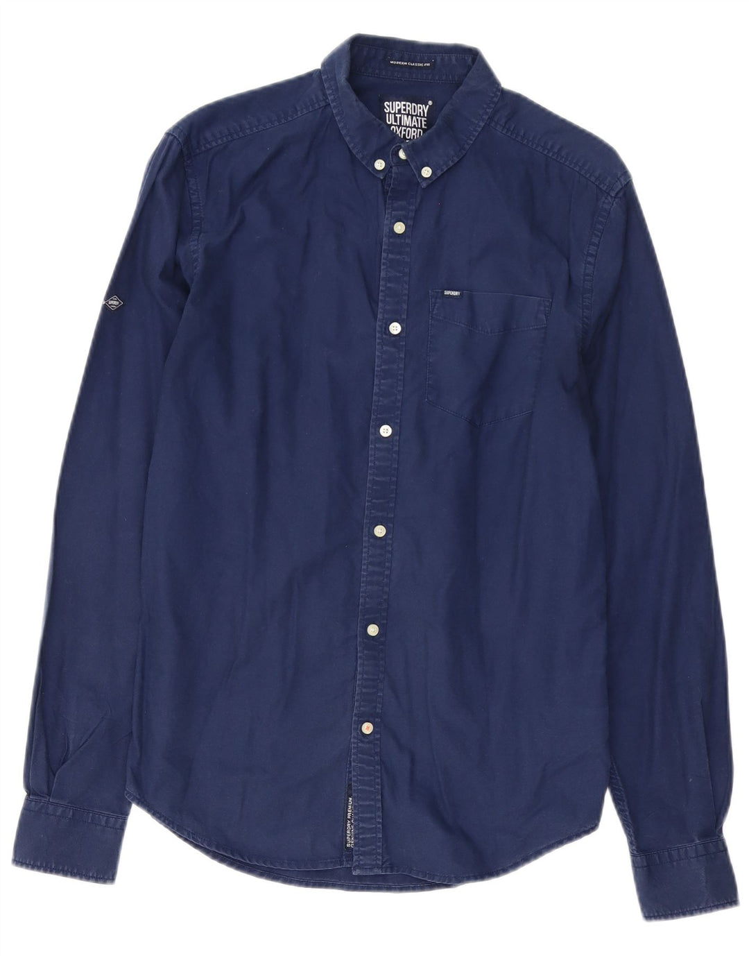 Camisa Superdry Hombre Algodón Azul Marino Mediano