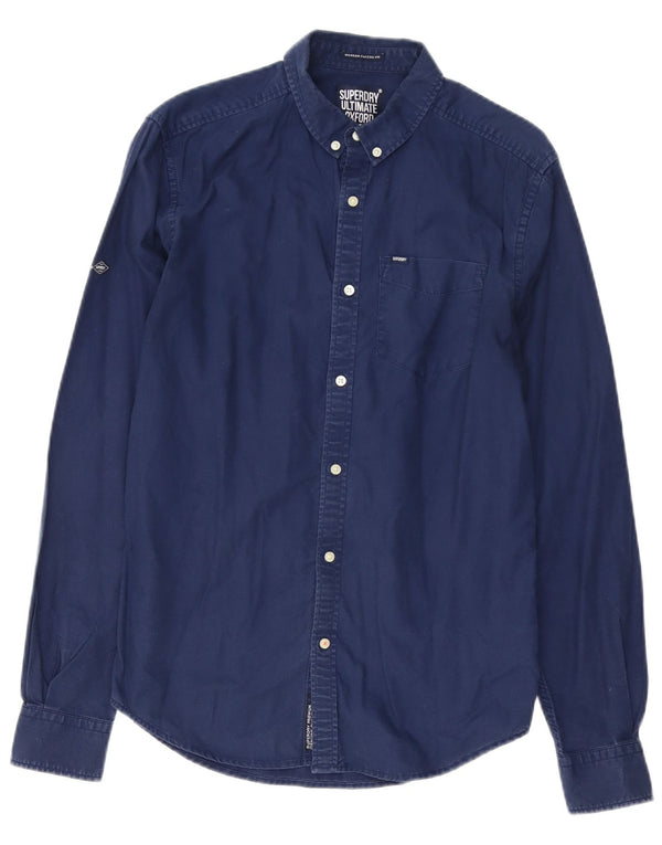 Camisa Superdry Hombre Algodón Azul Marino Mediano