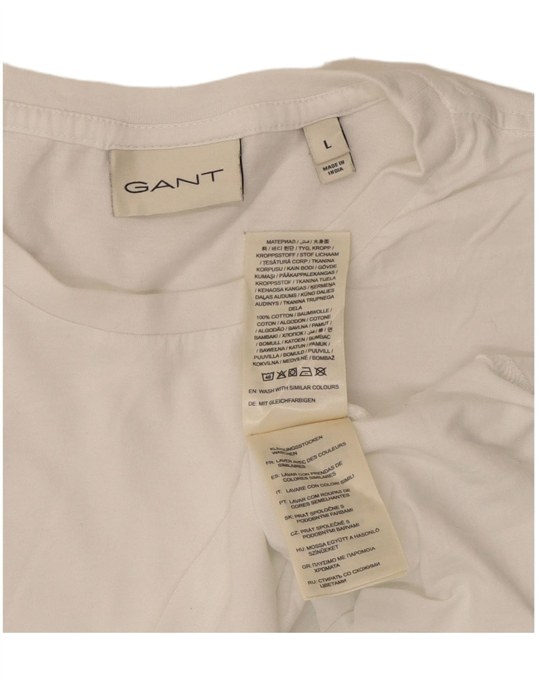 GANT Mens T-Shirt Top Large White Cotton