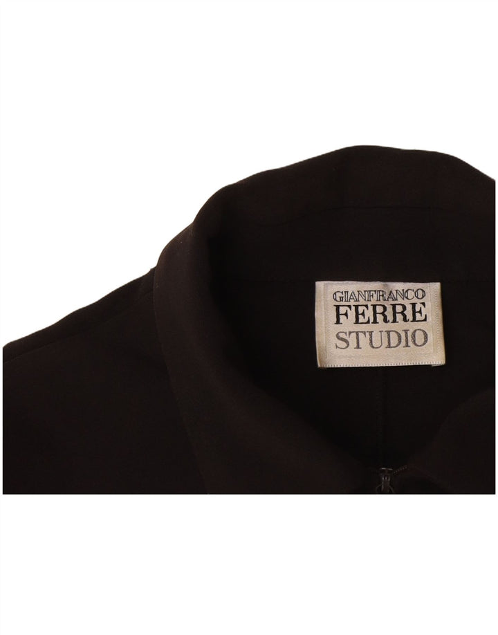 Gianfranco Ferre Chaqueta Bomber Corta para Mujer UK 10 Small Black