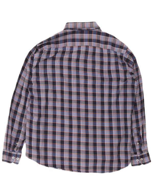 Camisa de franela para hombre Carrera 2XL Algodón a cuadros azules