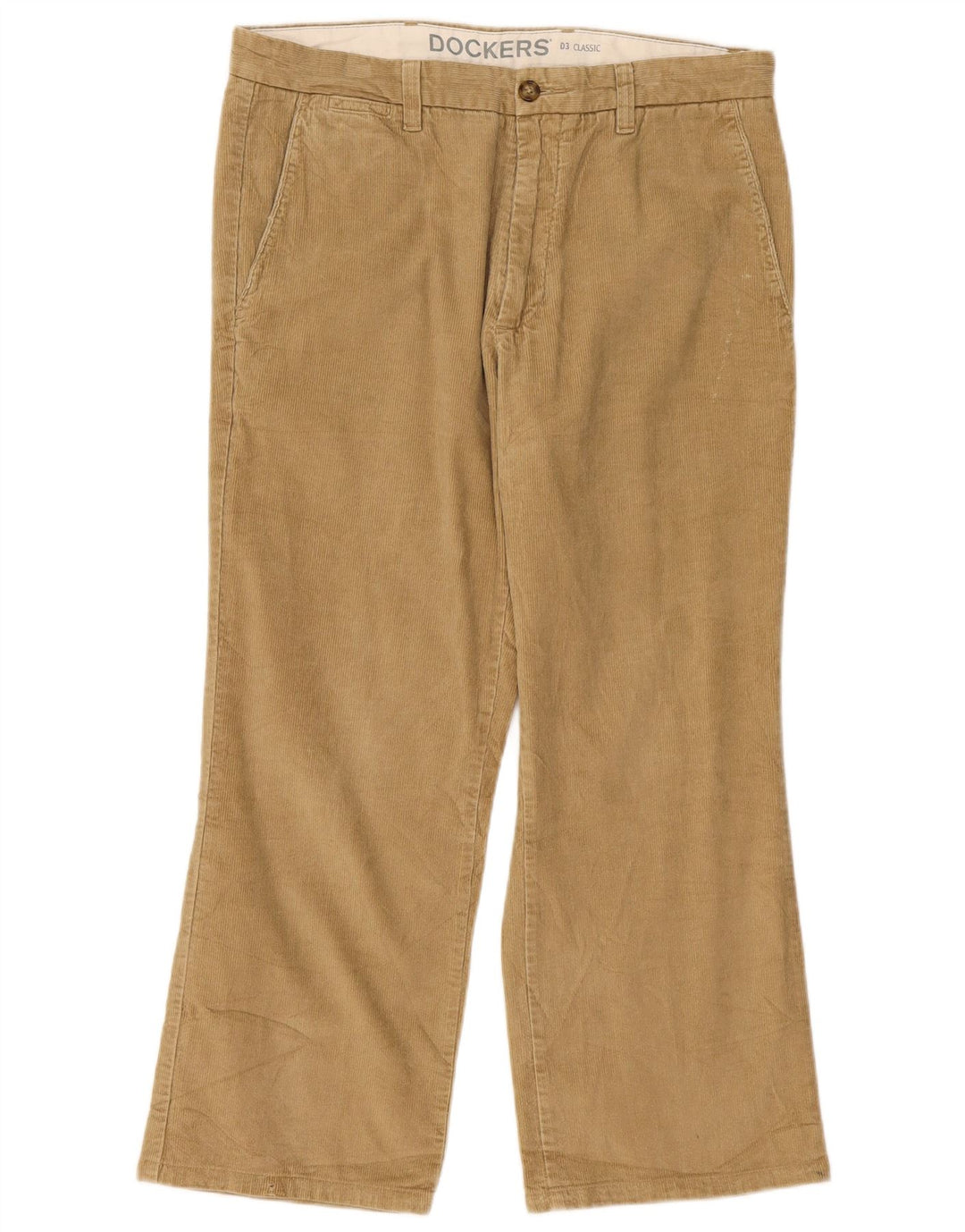 Dockers Pantalones de pana con corte de bota para hombre W34 L26 Beige