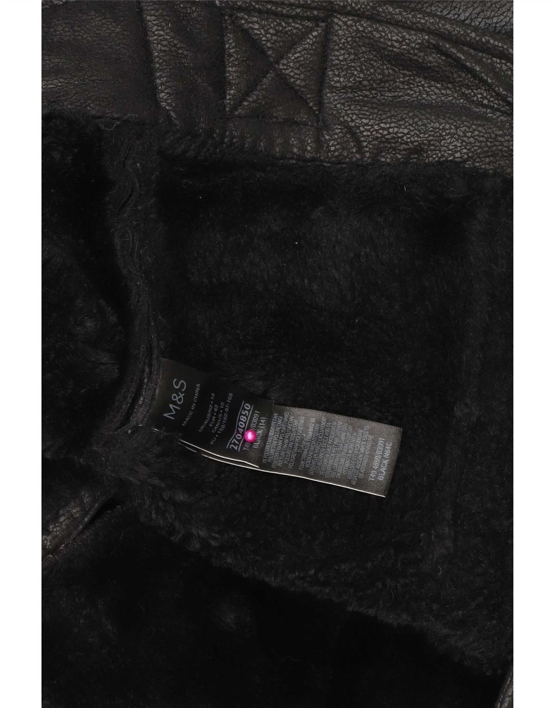 Marks & Spencer Chaqueta Sherpa para Mujer UK 44 Grande Polietileno Negro