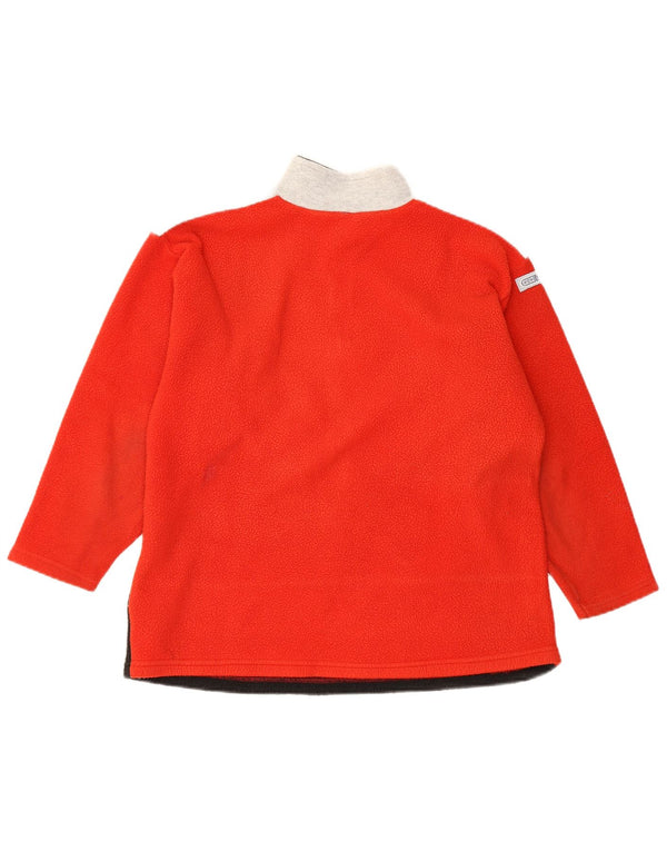 Vintage Boys Zip Neck Fleece Jumper 13-14 Años Gris Colorblock Deportes