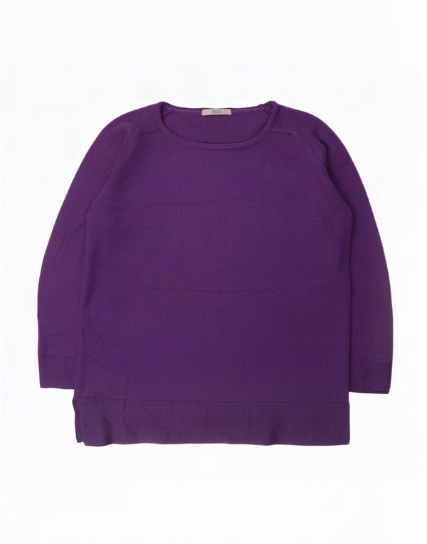 Marks & Spencer Suéter con Cuello Barco para Mujer UK 10 Small Púrpura