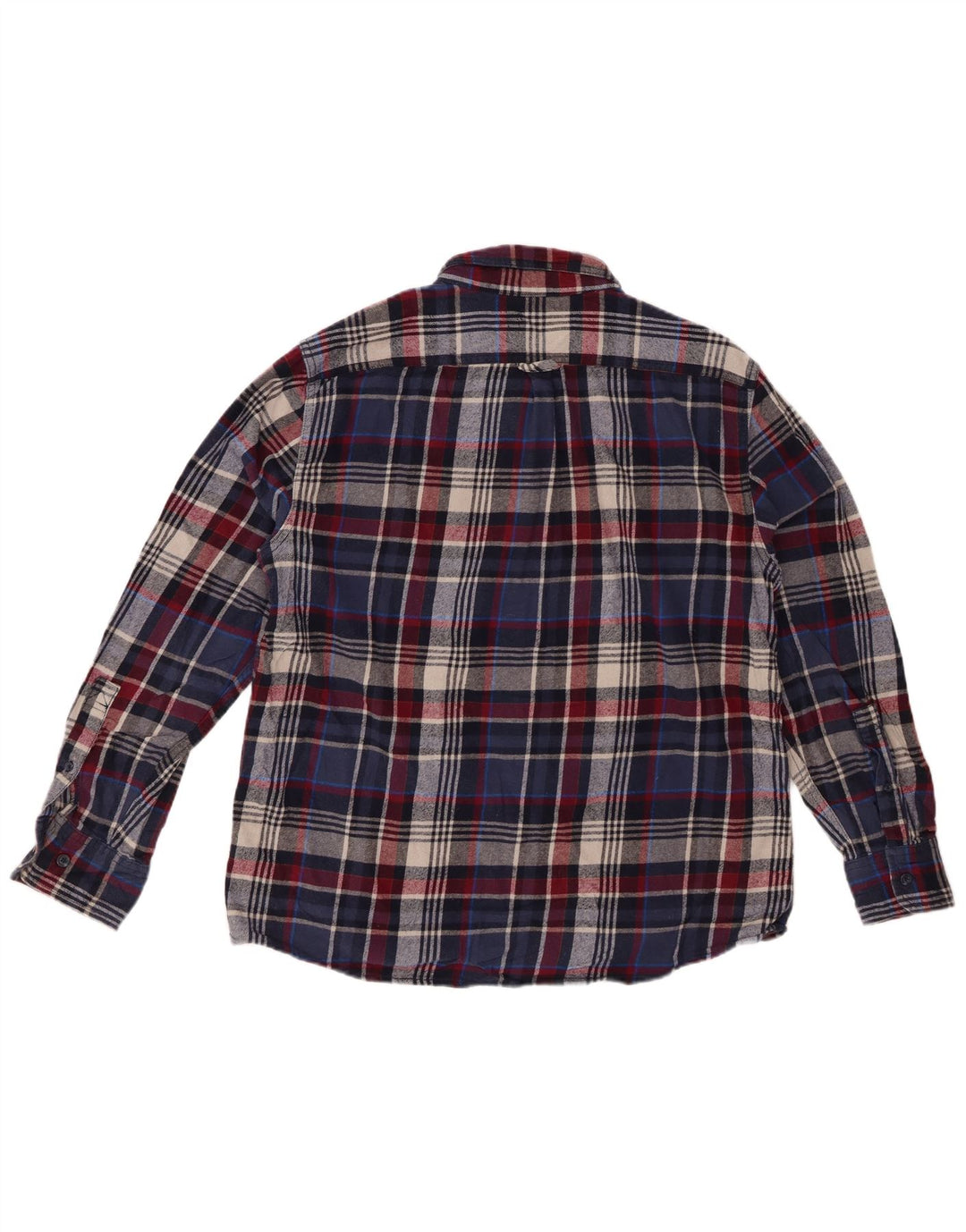 EDDIE BAUER Camisa de franela para hombre Algodón a cuadros azul marino grande