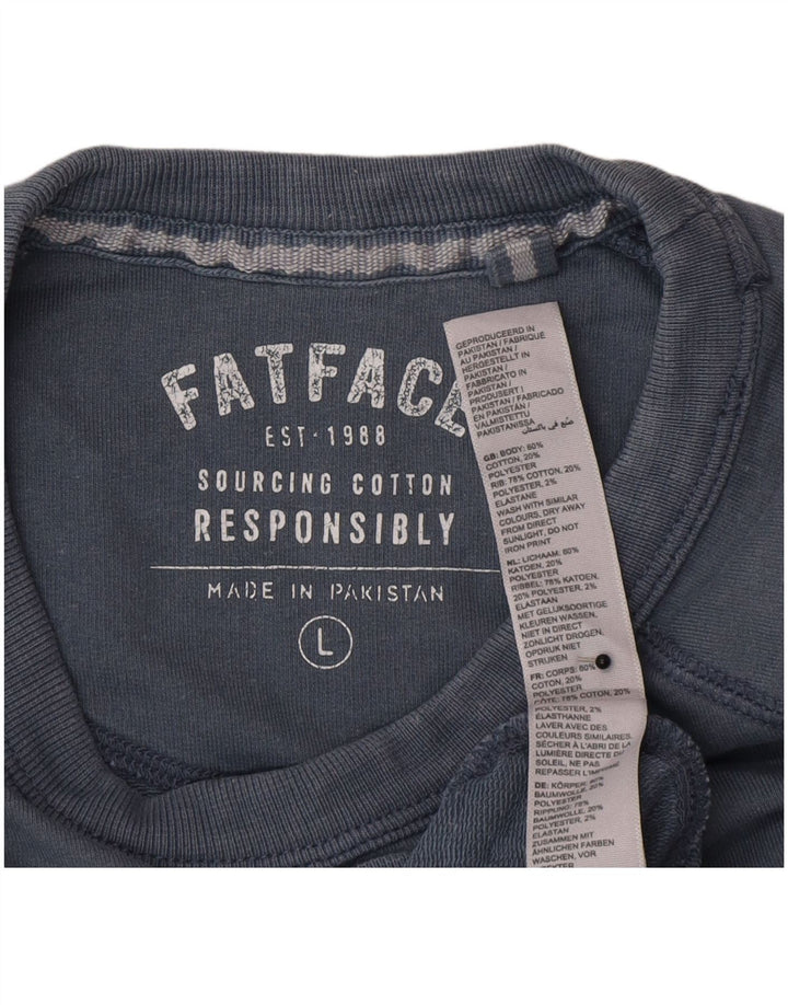 Sudadera con estampado gráfico de hombre Fat Face Jersey de algodón azul grande