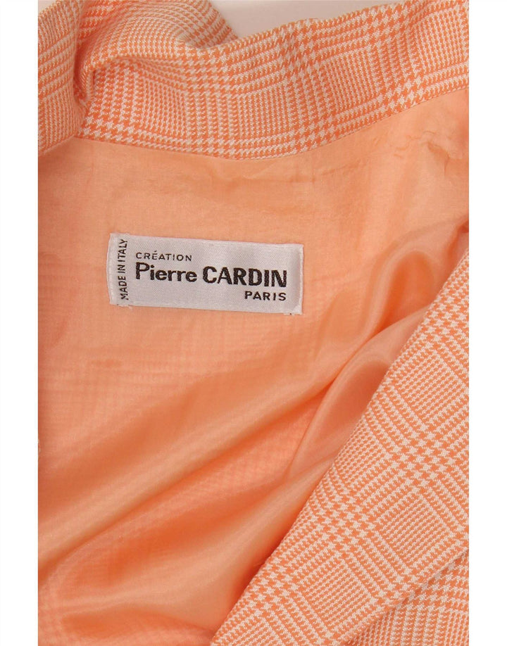Pierre Cardin Chaqueta Blazer de 3 Botones para Mujer Reino Unido 44 Grande Pata de Gallo Rosa