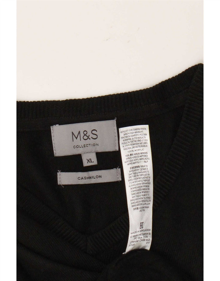 Marks & Spencer Suéter con Cuello en V para Hombre XL Acrílico Negro