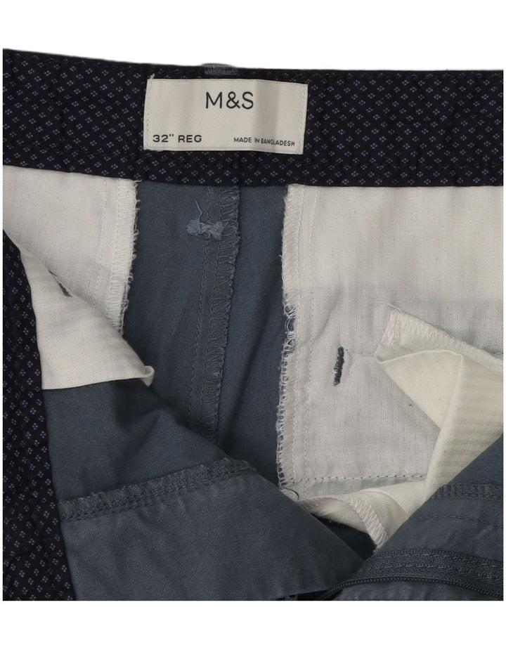 Marks & Spencer Pantalones cortos chinos para hombre W32 Algodón azul medio