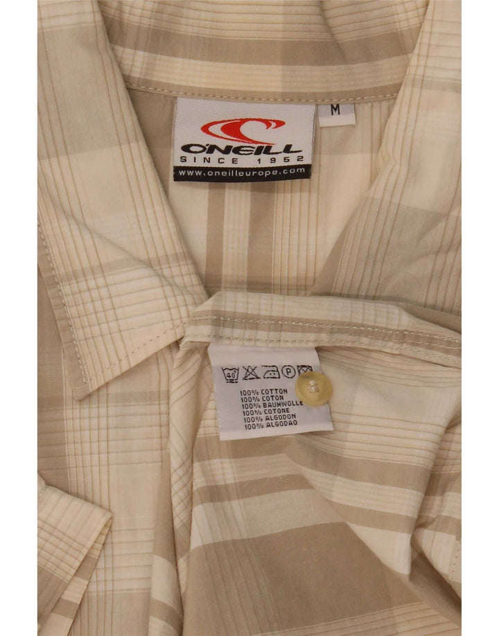 O'Neill Hombre Camisa De Manga Corta De Algodón A Cuadros Beige Medio