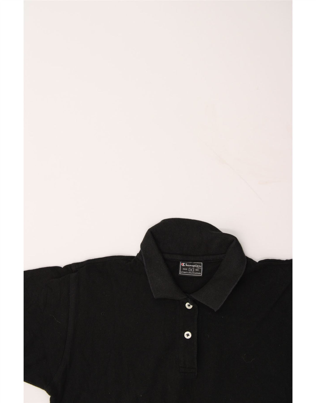 CHAMPION Womens Polo Shirt UK 12 Medium Black Cotton Vintage Champion and Second-Hand Champion from Messina Hembry 