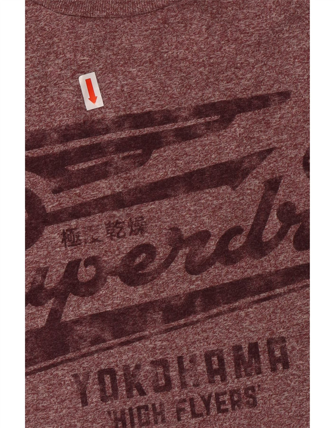 Superdry Mujer Camiseta Gráfica Top Grande De Algodón Moteado Granate